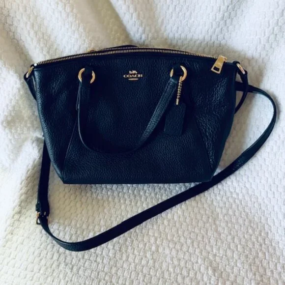 Coach Kelsey Satchel Black Pebbled Leather Gold HW NWOT Pristine w Strap - Picture 3 of 9